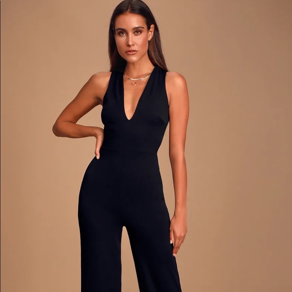 Lulus Thinking Out Loud Backless Jumpsuit
